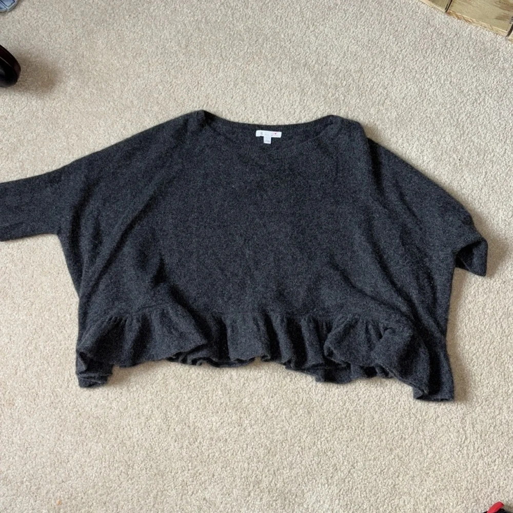 Minnie Rose Cashmere Cropped Oversized Crew